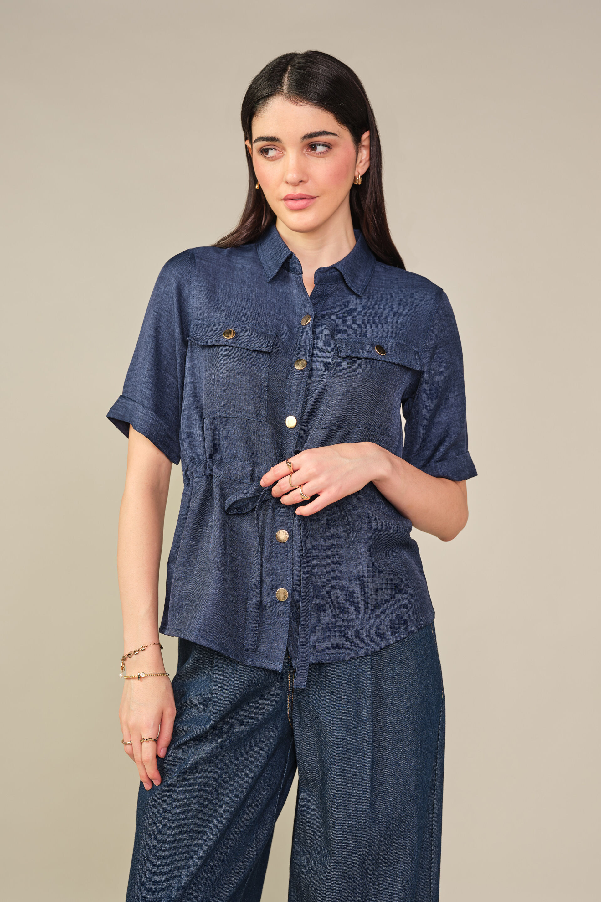 Elin Ecru Blue Shirt, Blue, image 1